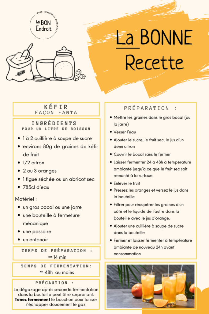Recette kéfir orange